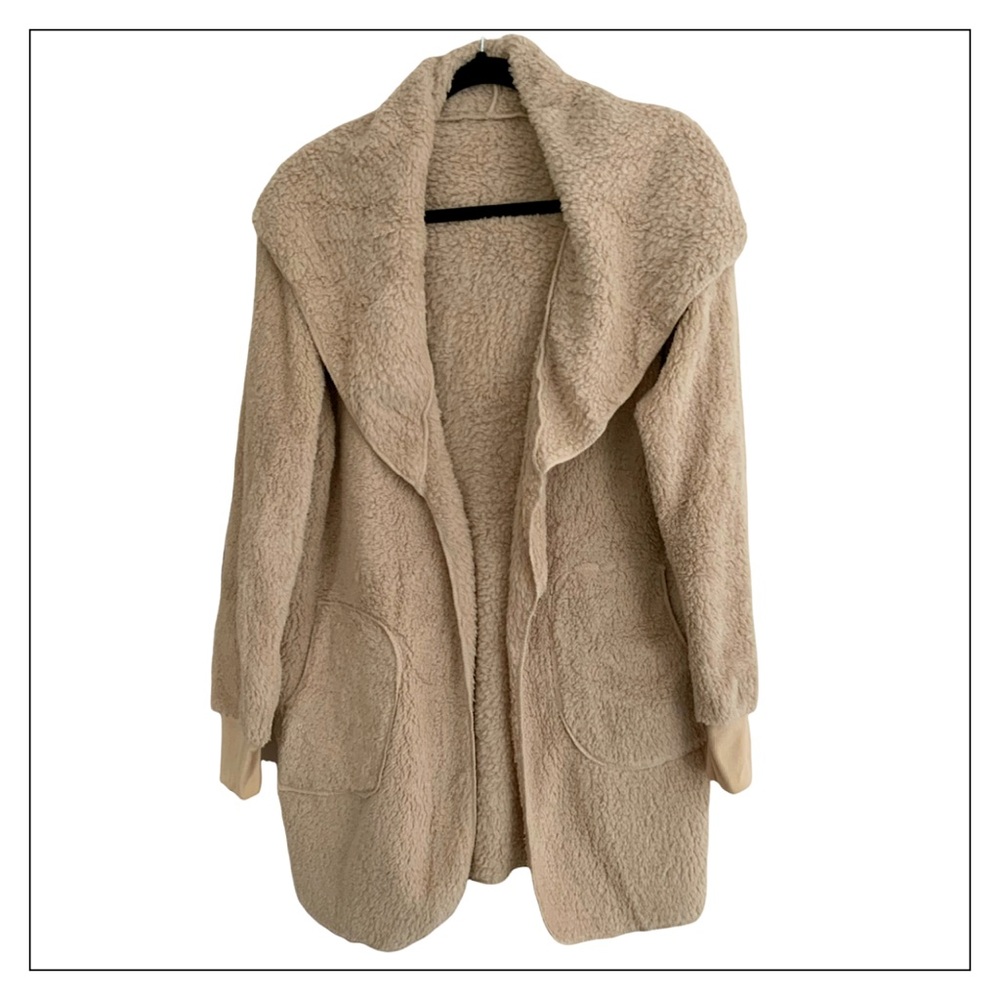 NEW Tan Cozy Teddy Hoodie - Picture 4 of 7
